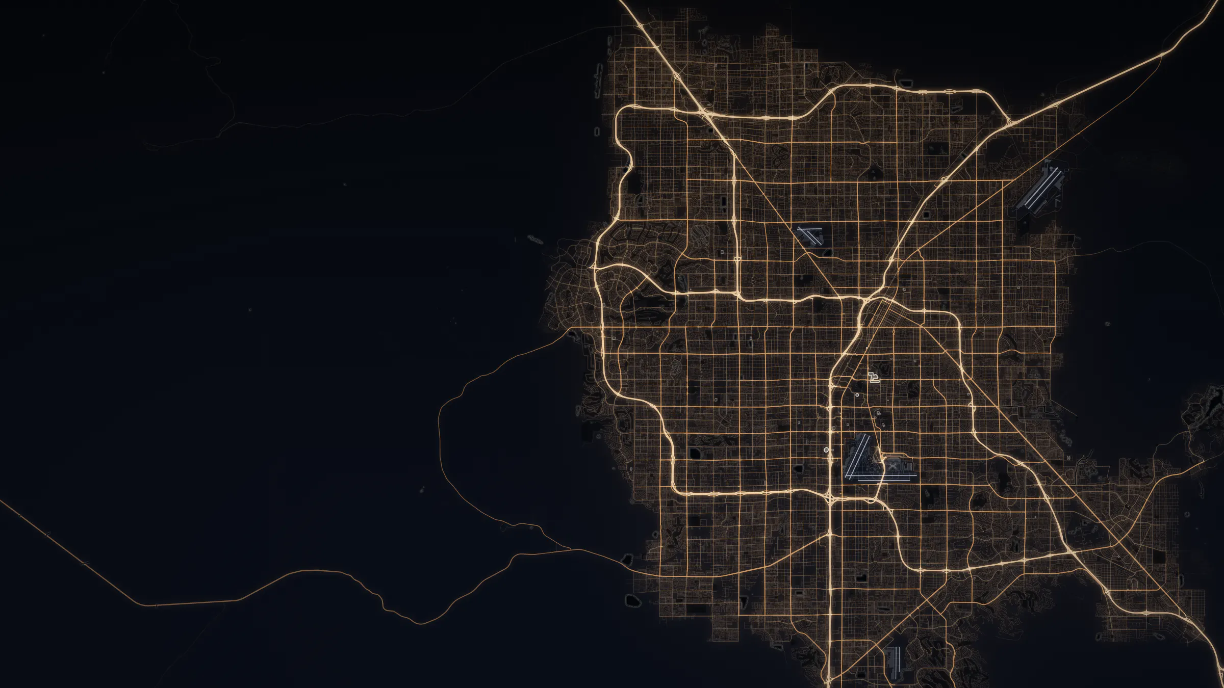 Rendered night view of Las Vegas