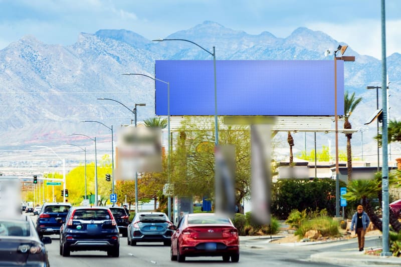 Digital bulletin at W Lake Mead Blvd near Rock Springs Dr · Northwest, photographed by day; the advertiser's content is replaced with a preview of your brand