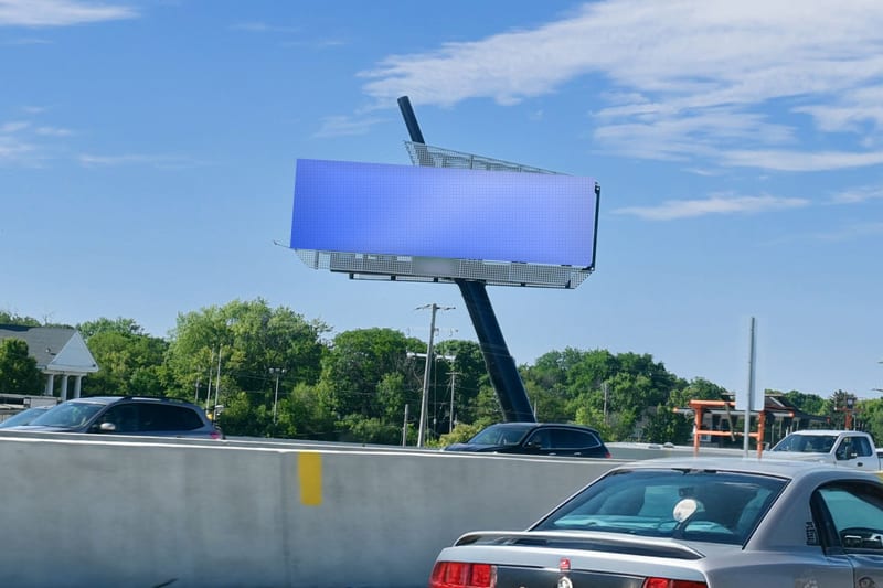 Digital bulletin at I-43 south of Glendale Ave · North Side, photographed by day; the advertiser's content is replaced with a preview of your brand